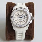 FR工廠新品香奈兒J12系列H2560腕表搭載2824自動上旋機芯白色橡膠錶帶